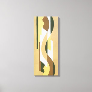 Art Deco Jazz Curve Patroonkleuren Canvas Afdruk
