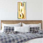  Art Deco Jazz Curve Patroonkleuren Canvas Afdruk (Insitu (Slaapkamer))