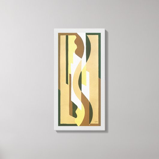  Art Deco Jazz Curve Patroonkleuren Canvas Afdruk (Voorkant)