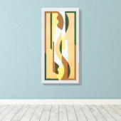  Art Deco Jazz Curve Patroonkleuren Canvas Afdruk (Insitu (Houten vloer))