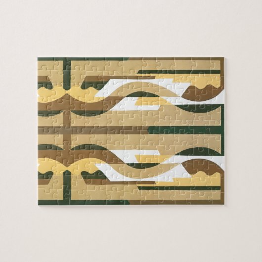  Art Deco Jazz Curve Patroonkleuren Legpuzzel (Horizontaal)