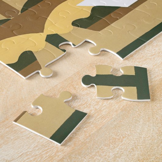 Art Deco Jazz Curve Patroonkleuren Legpuzzel (Zijkant)