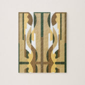  Art Deco Jazz Curve Patroonkleuren Legpuzzel (Verticaal)