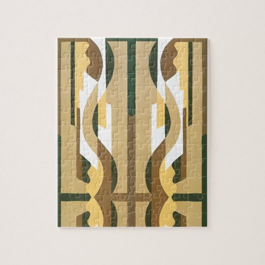  Art Deco Jazz Curve Patroonkleuren Legpuzzel (Verticaal)