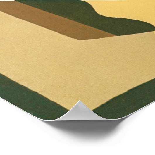  Art Deco Jazz Curve Patroonkleuren Poster (Hoek)