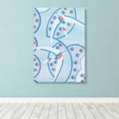 Art Deco Jazz Pochoir Birds Animal Pattern Canvas Afdruk (Insitu (Houten vloer))