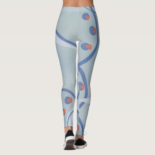  Art Deco Jazz Pochoir Birds Animal Pattern Leggings (Achterkant)