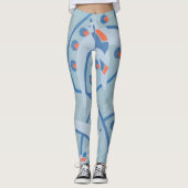  Art Deco Jazz Pochoir Birds Animal Pattern Leggings (Voorkant)