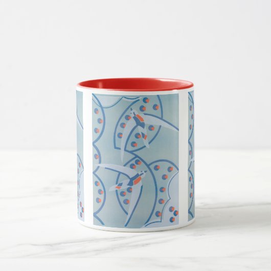 Art Deco Jazz Pochoir Birds Animal Pattern Mok (Midden)