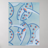 Art Deco Jazz Pochoir Birds Animal Pattern Poster (Voorkant)