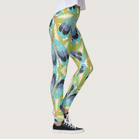 Art Deco Jazz Pochoir Garden Bugs Insects Leggings (Rechts)