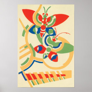  Art Deco Jazz Pochoir Garden Butterflies Poster