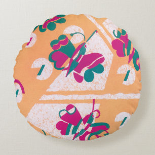  Art Deco Jazz Pochoir Garden Butterflies Rond Kussen