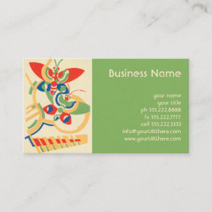 Art Deco Jazz Pochoir Garden Butterflies Visitekaartje