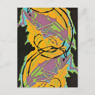 Art Deco Jazz Pochoir Garden Grasshoppers Briefkaart