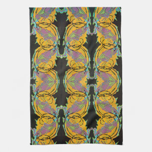 Art Deco Jazz Pochoir Garden Grasshoppers Theedoek