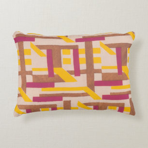 Art Deco Jazz Pochoir Geometrisch Patroon uit de V Accent Kussen