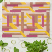 Art Deco Jazz Pochoir Geometrisch Patroon uit de V Theedoek (Gevouwen)