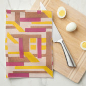 Art Deco Jazz Pochoir Geometrisch Patroon uit de V Theedoek (Quarter Fold)