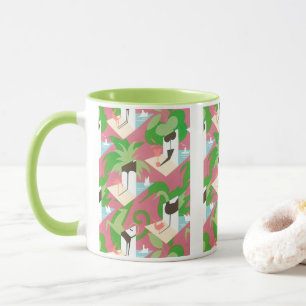 Art Deco Jazz Pochoir Oude Palmboom en Vogels Mok