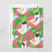 Art Deco Jazz Pochoir Palm Trees en Birds Briefkaart (Voorkant / Achterkant)