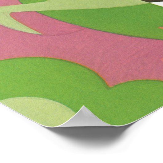 Art Deco Jazz Pochoir Palm Trees en Birds Poster (Hoek)