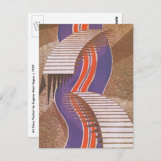 Art Deco Jazz Pochoir Stair Stap Patroon Briefkaart (Voorkant / Achterkant)