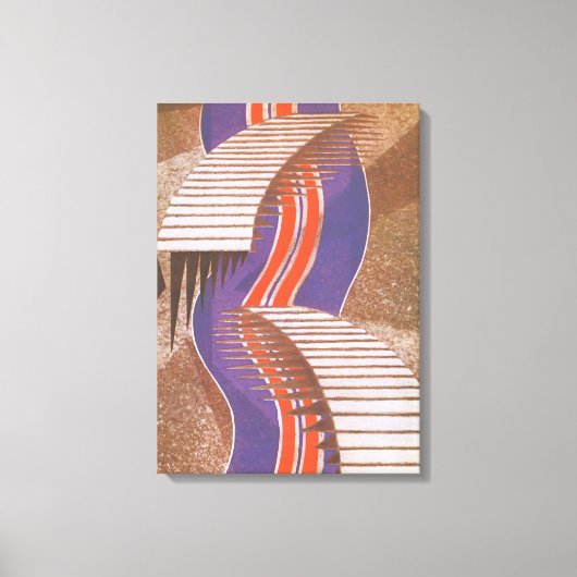  Art Deco Jazz Pochoir Stair Stap Patroon Canvas Afdruk (Voorkant)