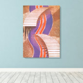 Art Deco Jazz Pochoir Stair Stap Patroon Canvas Afdruk (Insitu (Houten vloer))