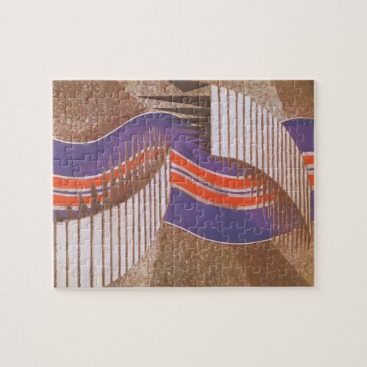 Art Deco Jazz Pochoir Stair Stap Patroon Legpuzzel (Horizontaal)