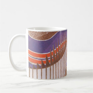 Art Deco Jazz Pochoir Trap Patroon uit de Vintage Koffiemok