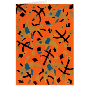 Art Déco Jazz Pochoir Vintage Oiseaux Animaux Doré