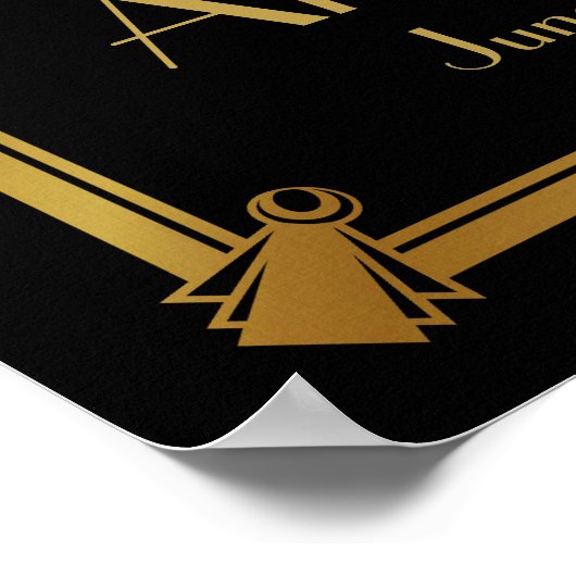 Art Déco Joyeux anniversaire GATSBY imprimé or (Coin)