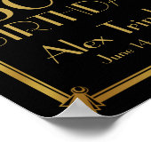 ART Déco Joyeux anniversaire Imprimer Roaring 20's (Coin)