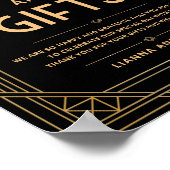 Art Deco Kaarten en geschenken Zwart Goud Trouwbor Poster (Hoek)