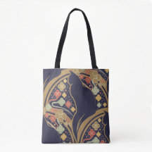 Art Deco Kat Bloemmotief Boodschappentassen