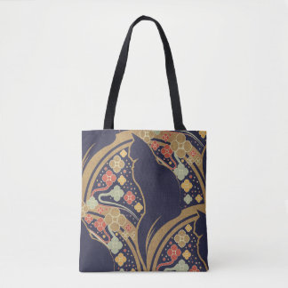 Art Deco Kat Bloemmotief Boodschappentassen Draagtas
