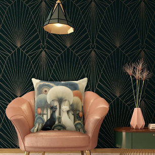 Art Deco katten in bomen Kussen