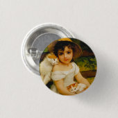 Art Deco katten Ronde Button 3,2 Cm (Voorkant /achterkant)