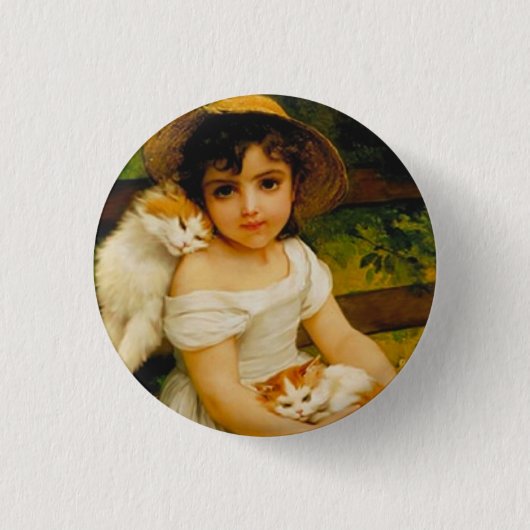 Art Deco katten Ronde Button 3,2 Cm (Voorkant)