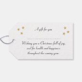 Art Deco Kerst Elegante Typografie Blauw Goud Cadeaulabel (Achterkant Horizontaal)