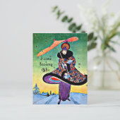 Art Deco-kerst Feestdagenkaart (Staand voorkant)