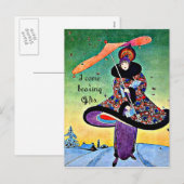 Art Deco-kerst Feestdagenkaart (Voorkant / Achterkant)