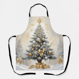 Art Deco Kerst Luxe Gouden Bogen en Cadeaus Schort
