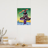 Art Deco-kerst Poster (Keuken)