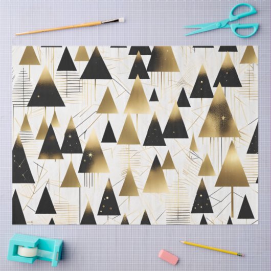 Art Deco Kerstbomen Weefselpapier Tissuepapier (Craft)