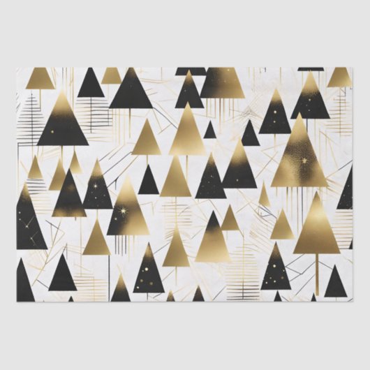 Art Deco Kerstbomen Weefselpapier Tissuepapier (Voorkant)