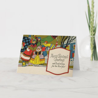 Art Deco-kerstKaart Feestdagen Kaart