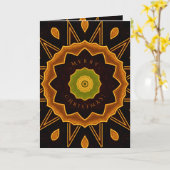 Art Deco kerstkaart Kaart (Gele Bloem)