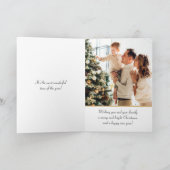 Art Deco Kerstrendier Foto Plum Gold Feestdagen Kaart (Binnen)